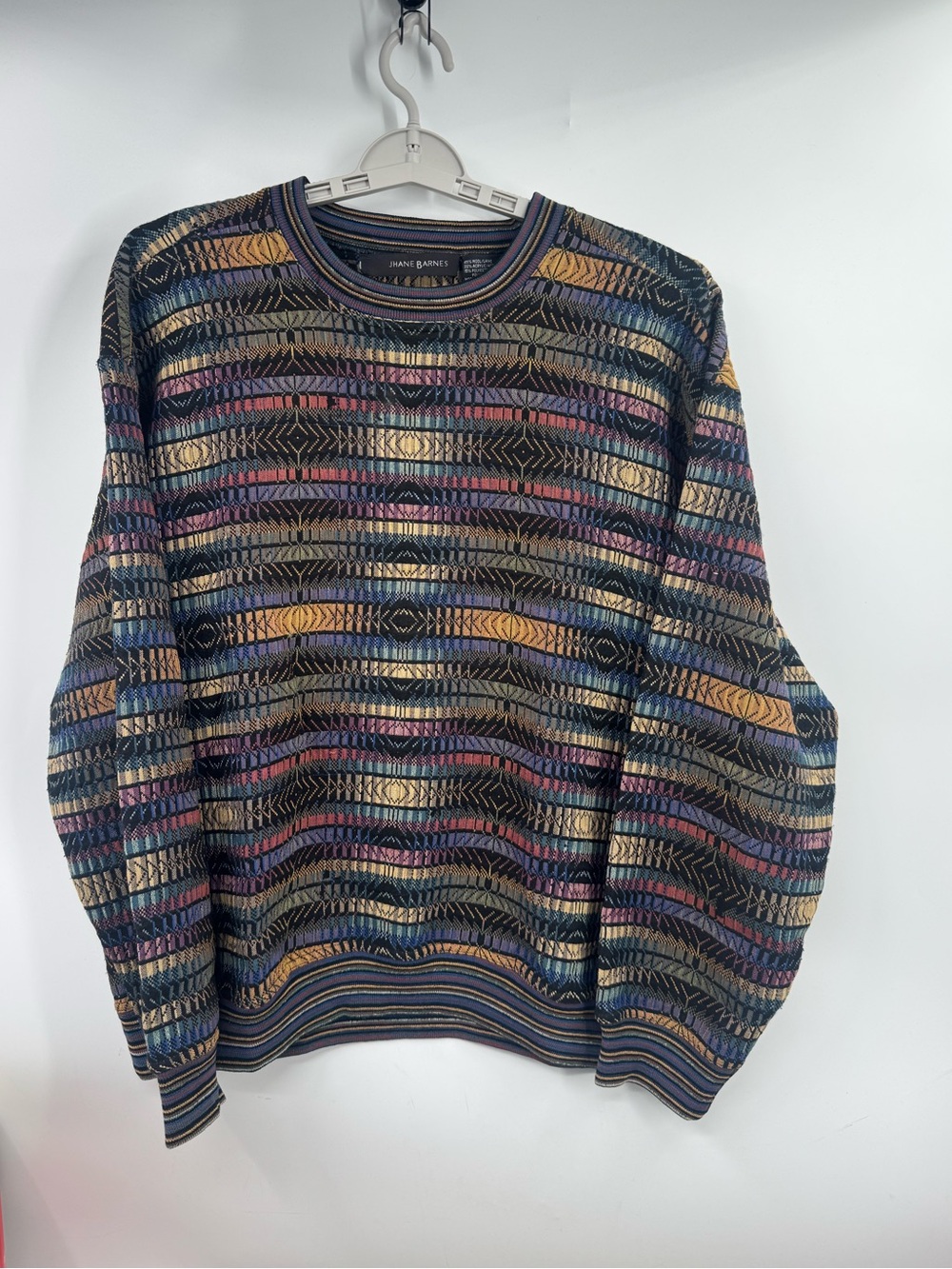 Vintage Jhane Barnes Sweater Men’s L Lightweight Woven Silk Blend Colorful